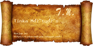 Tinka Mátyás névjegykártya
